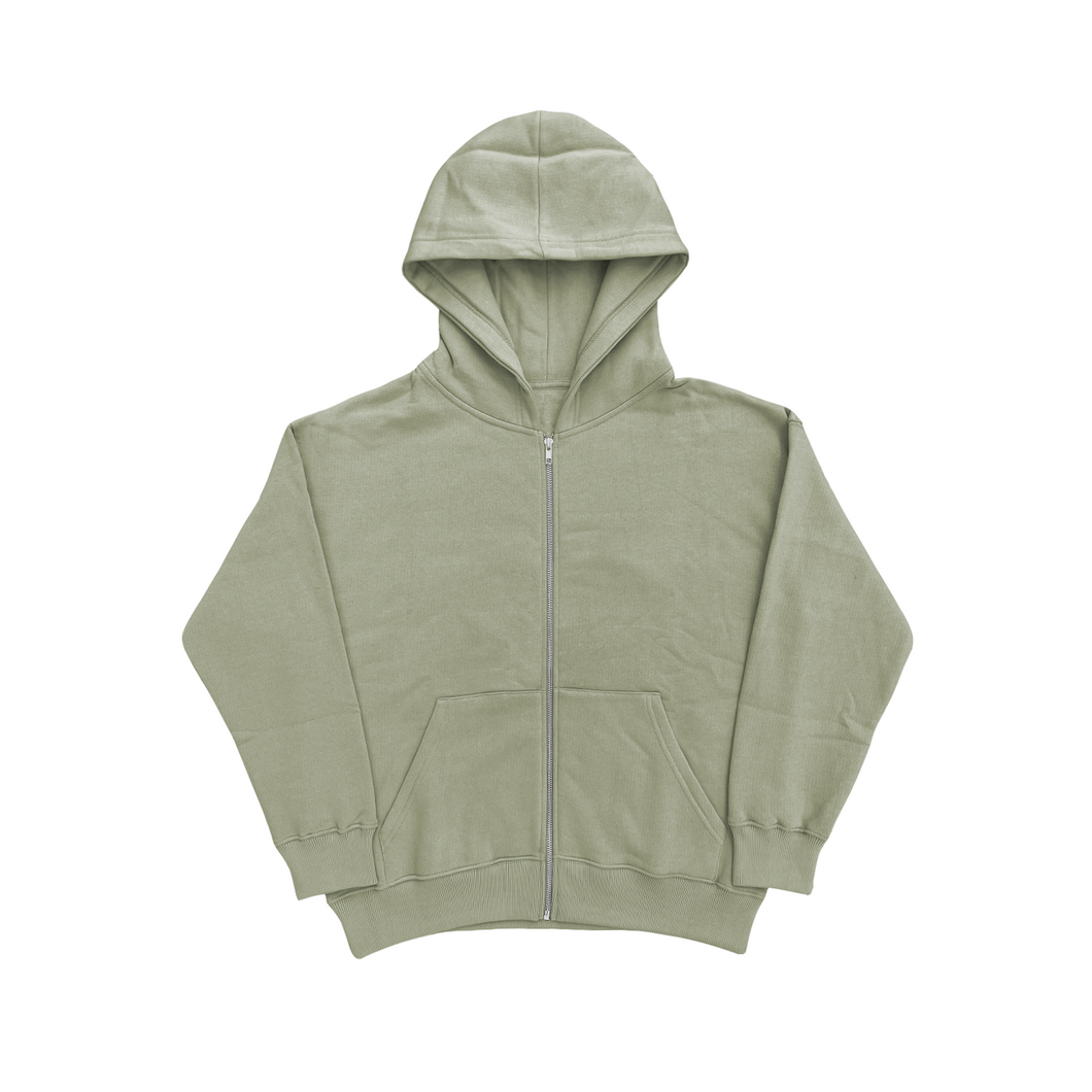 450 GSM 'Sage Green' Zipper Hoodie